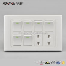 Fireproof Wall Switch Socket Electrical Switch နှင့် Socket